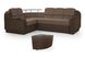 Комплект кутовий диван Меркурій з пуфом (Бежевий з коричневим, 255х185 см) IMI kmrc-sn-21-3-p фото