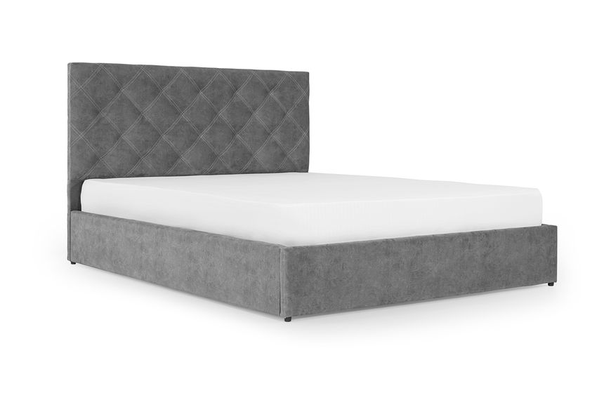 Кровать с матрасом Барвинок 160х200 (Светло-серый, велюр, без подъемного механизма) IMI brvnk-am160x200ssb фото